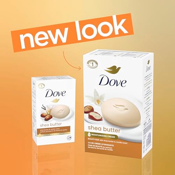 Dove Beauty Bar Soap Shea Butter, 8 Bars for Nourished, Radiant Skin, Enriches Skin 3.75 oz - Image 3